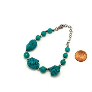 Sterling Silver Turquoise Bracelet with Bonus Ring